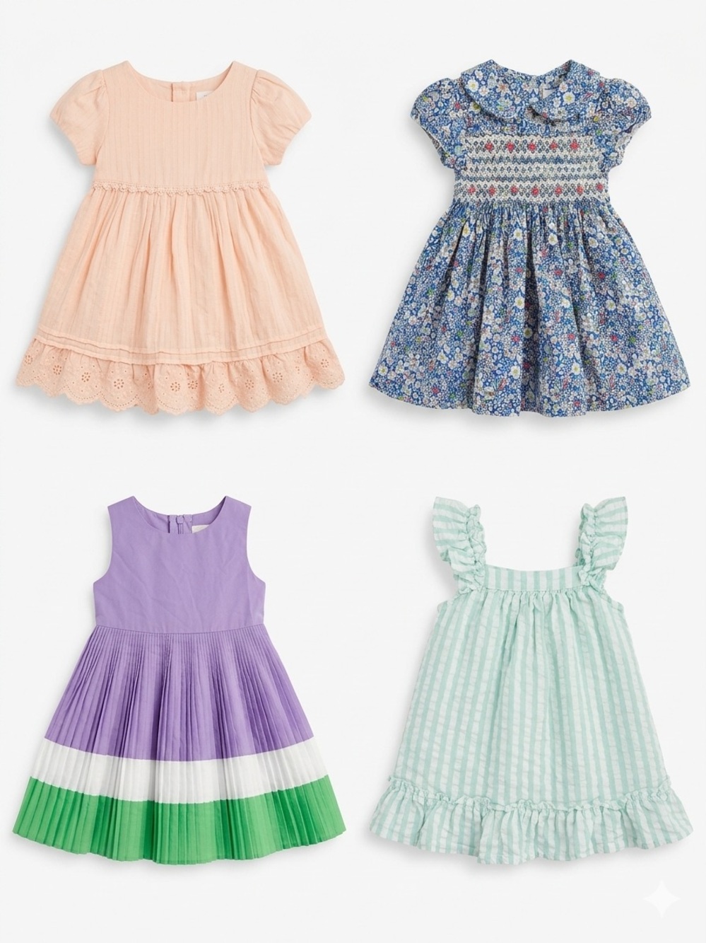 The Children's Place Girls' Peach, Blue, Lavender & Mint Dress Set